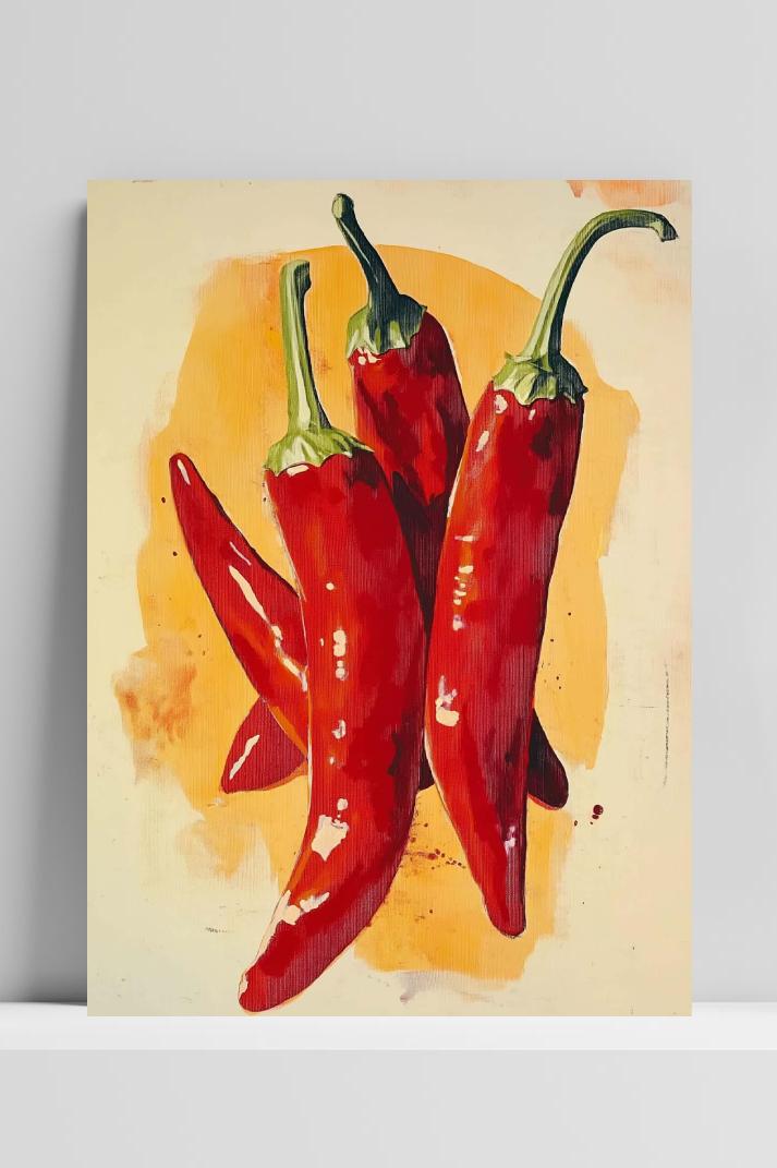 Red Pepper op 3mm aluminium dibond