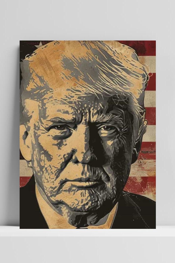 Donald Trump Amerika op 3mm aluminium dibond