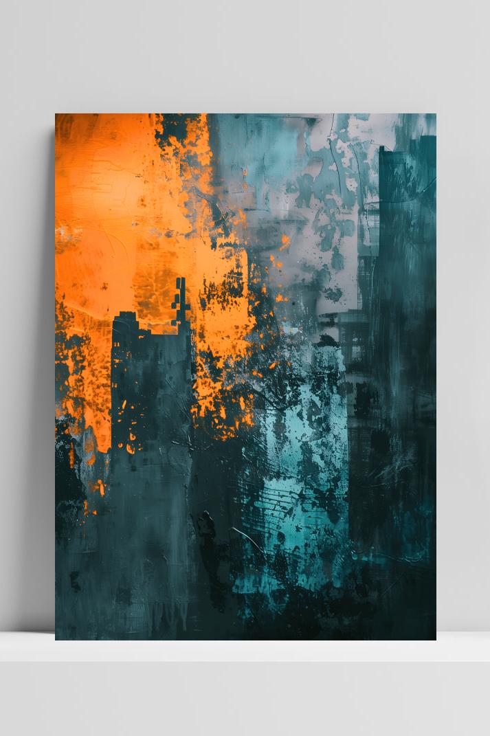 Kleurrijk Modern op 3mm aluminium dibond
