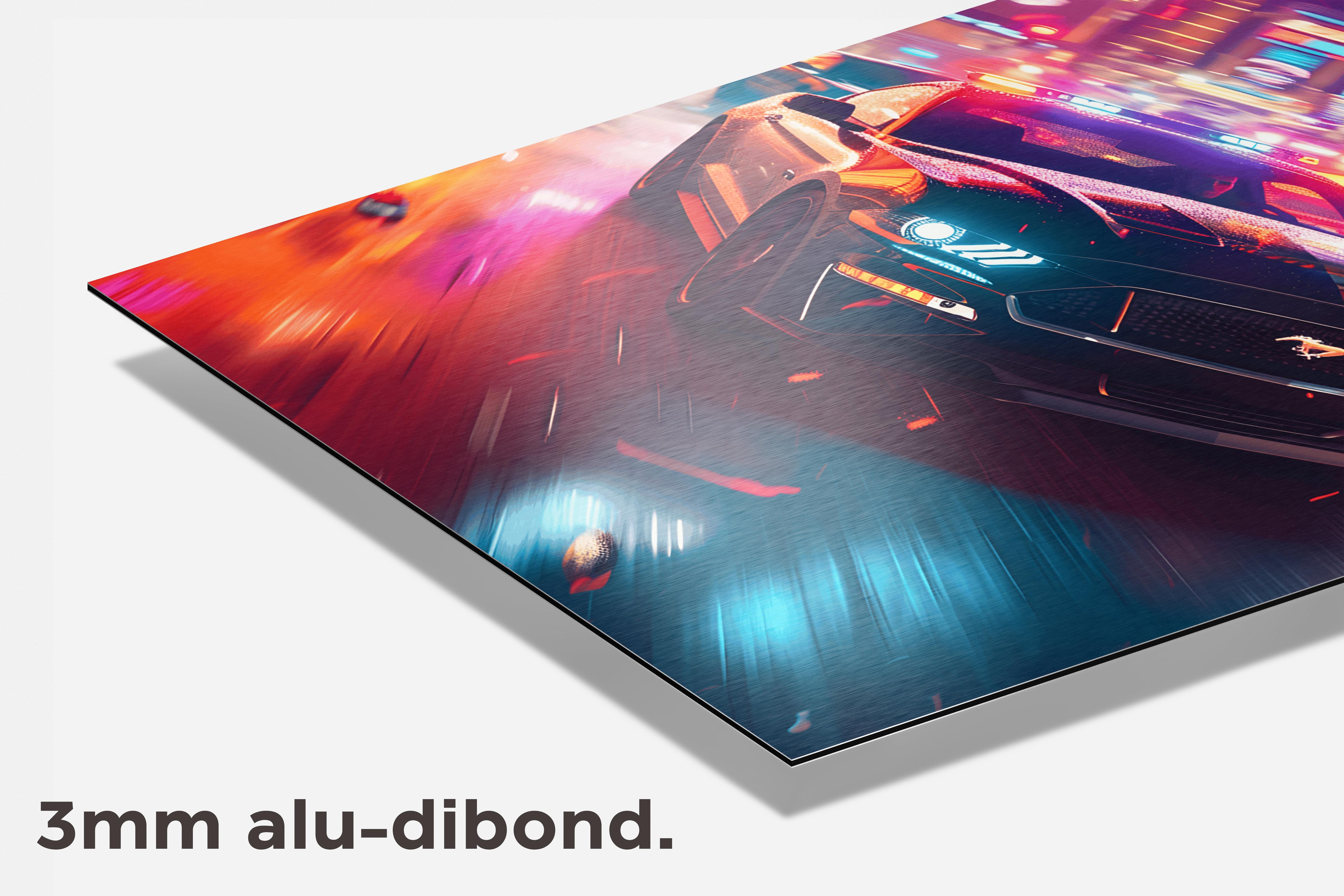 Mustang Neon dibond detail