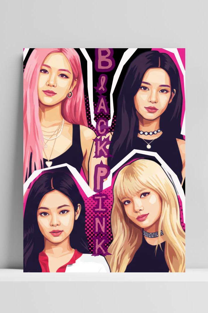 BLACKPINK Kpop Girl Group Band in interieur