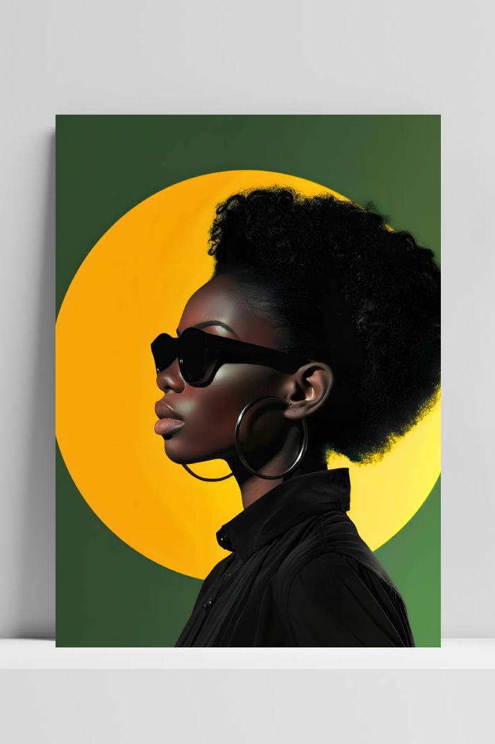 Afrikaanse Vrouw op 3mm aluminium dibond