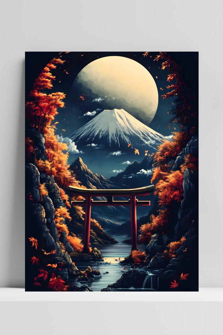 Japanse Natuur op 3mm aluminium dibond