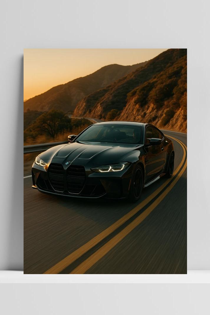 BMW Sports Car op 3mm aluminium dibond