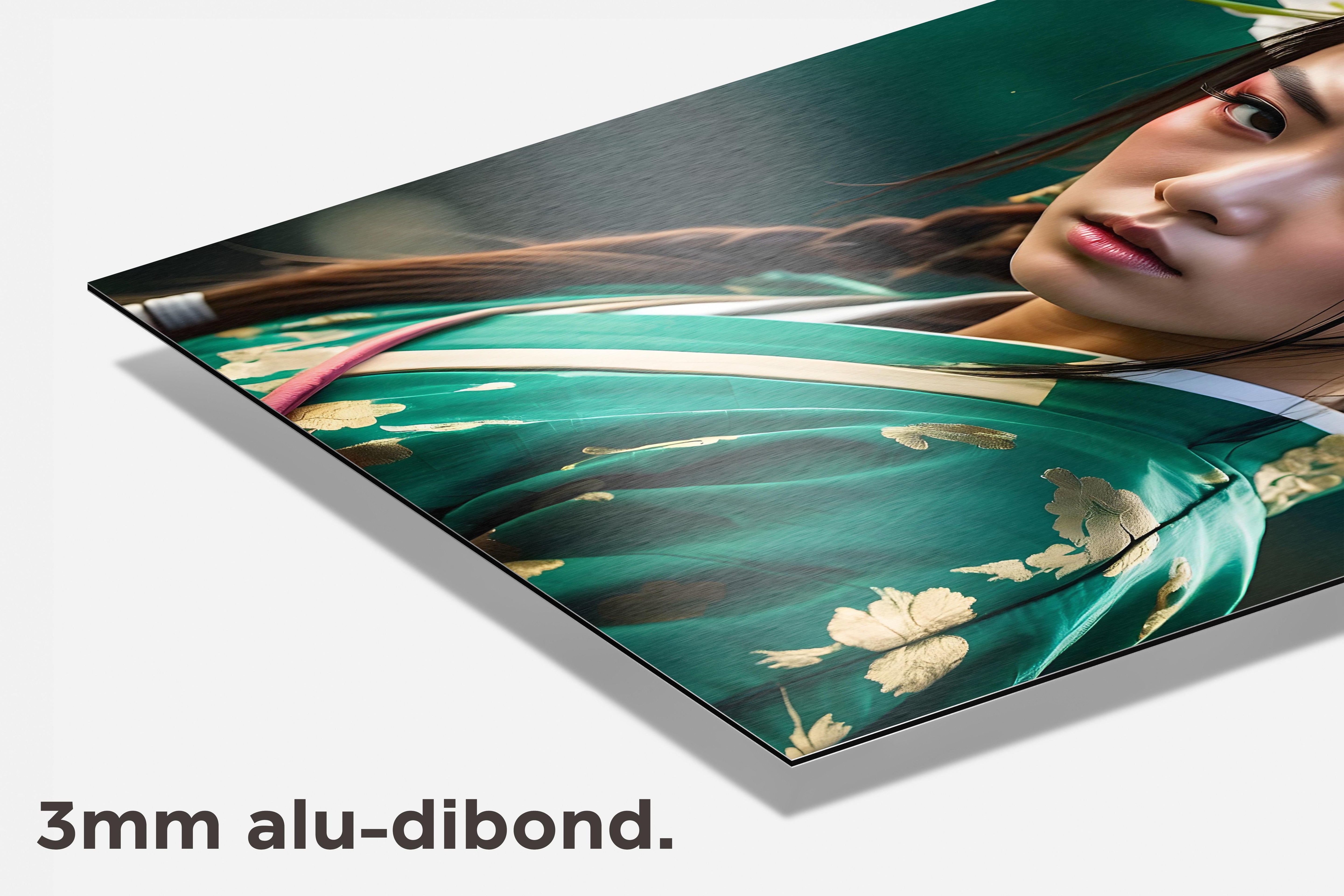 Aziatisch Meisje Kimono dibond detail
