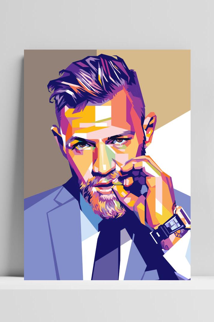 Conor McGregor Pop Art op 3mm aluminium dibond
