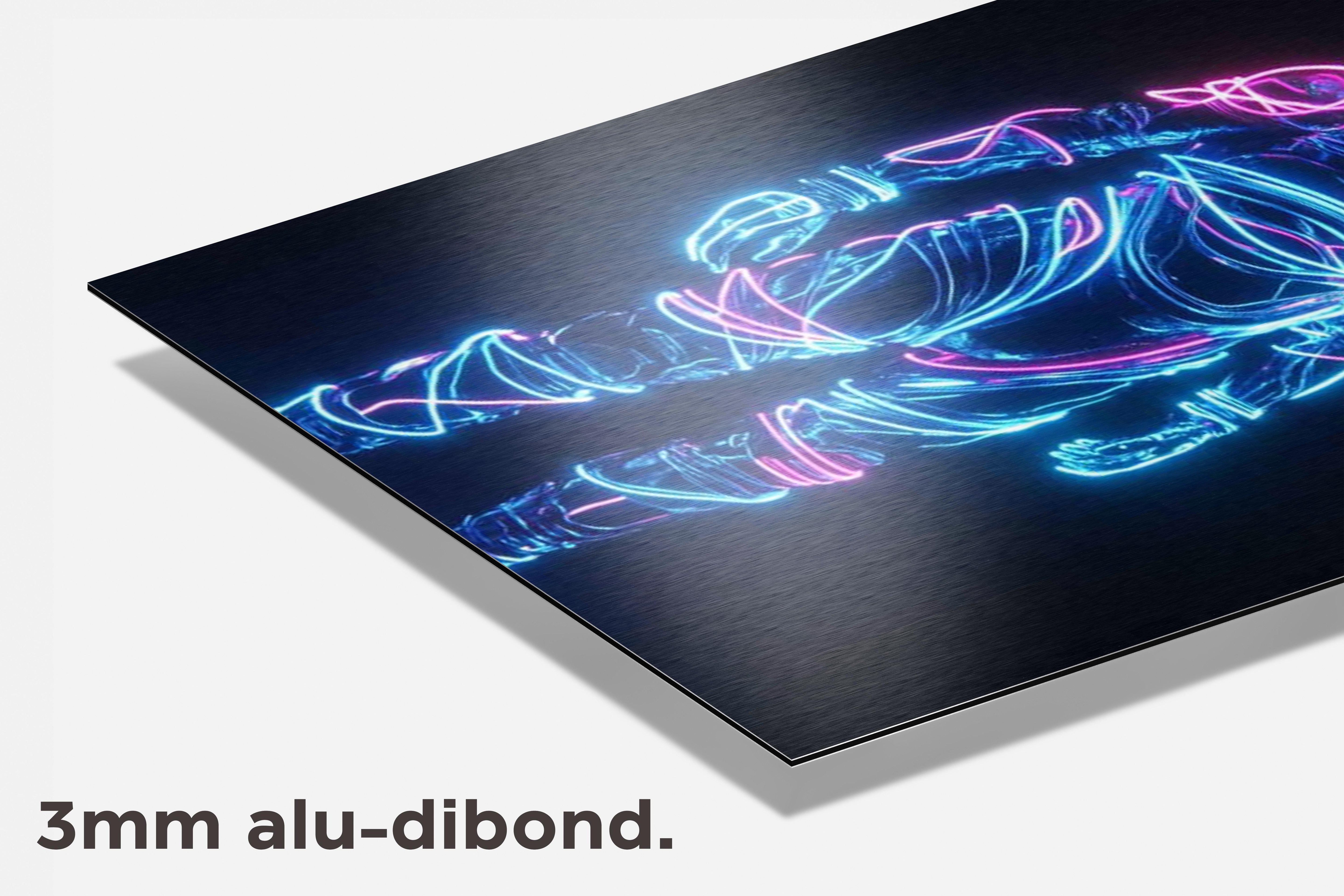 Neon Astronaut dibond detail