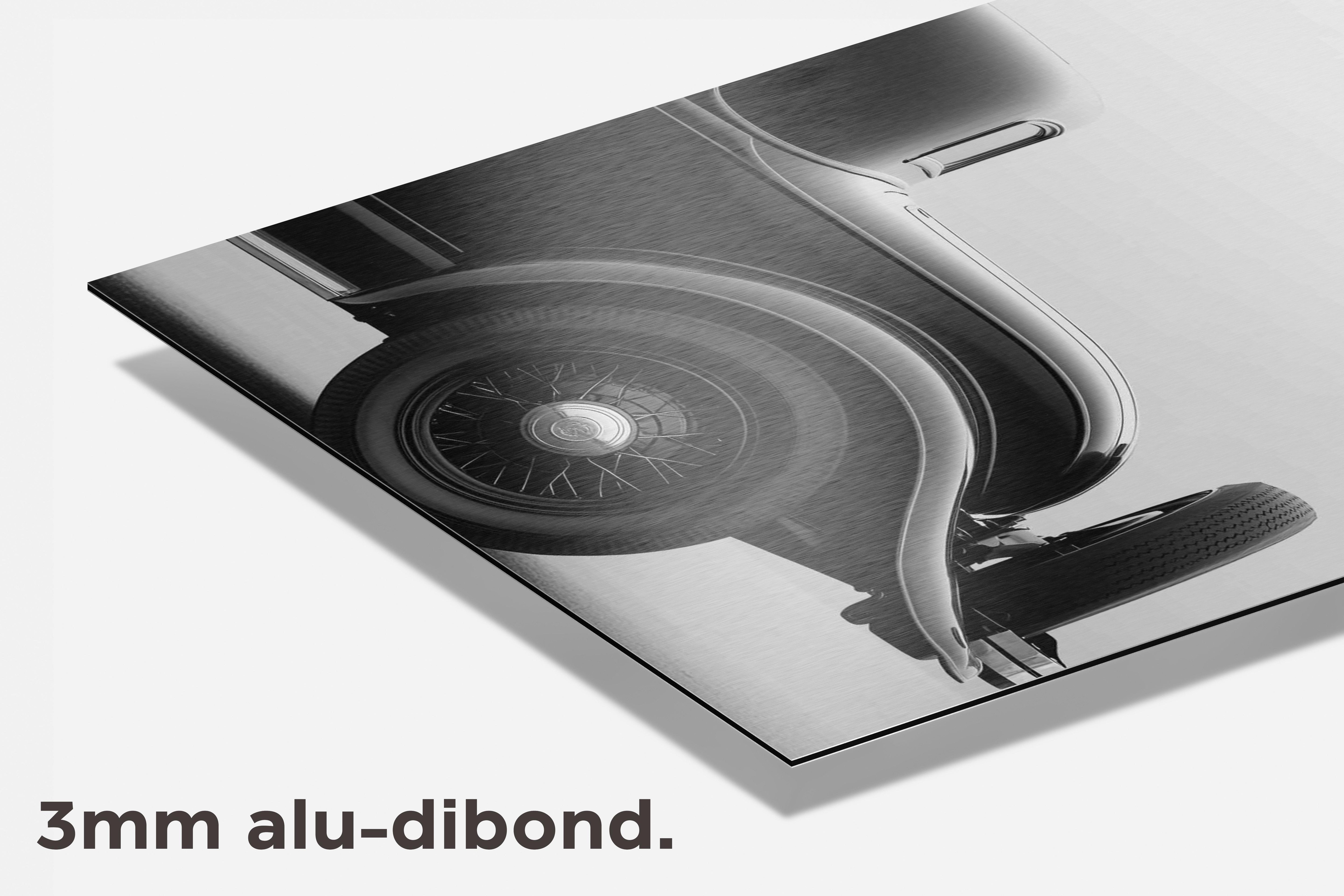 Auto Zwart-Wit dibond detail