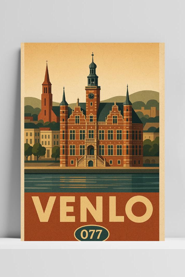 Venlo Text Vintage op 3mm aluminium dibond