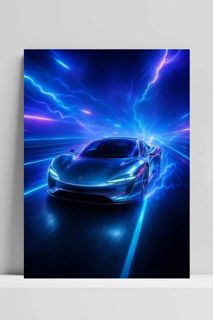 Sports Car Lightning Neon in interieur