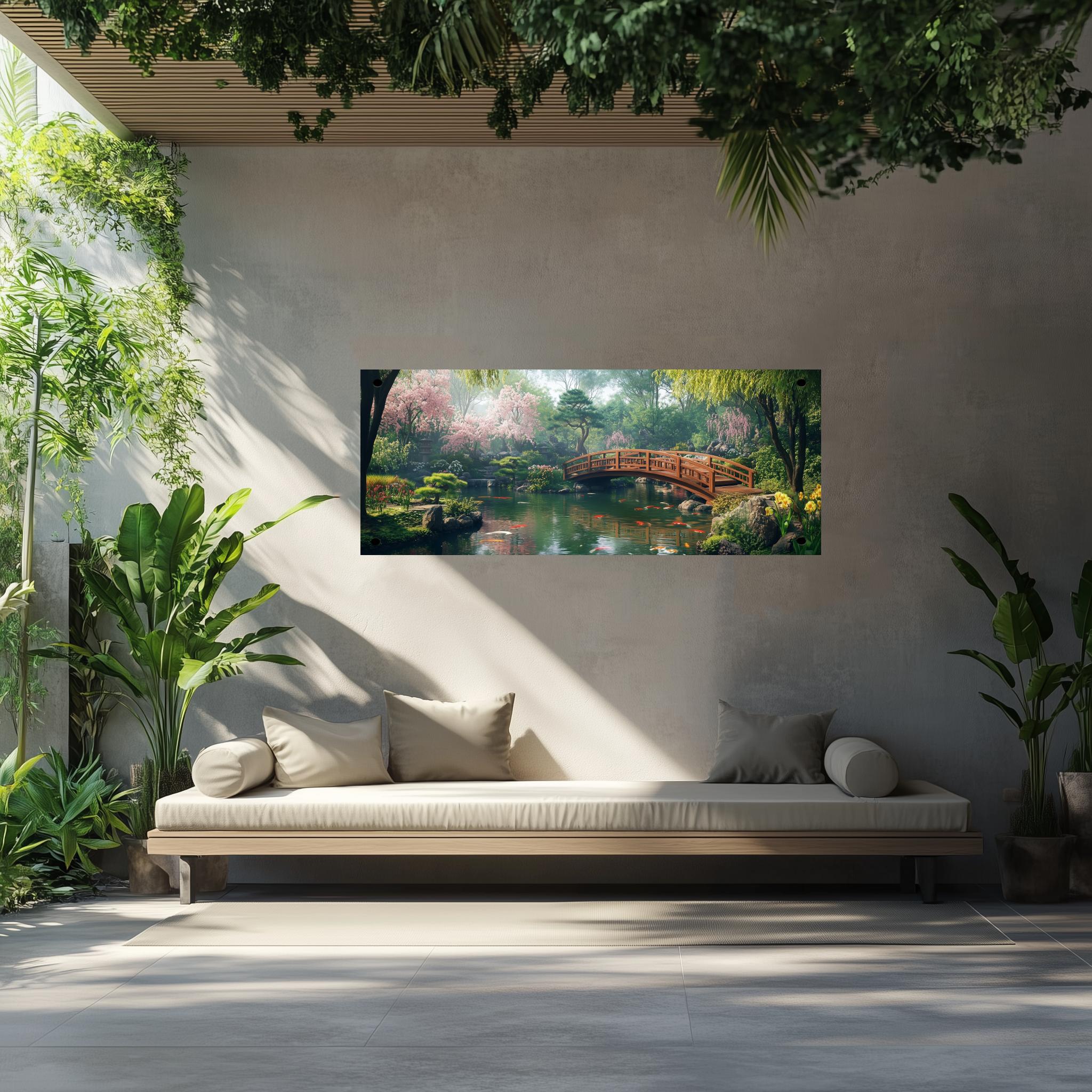 Tuinposter Japan Vijver sfeerbeeld 2