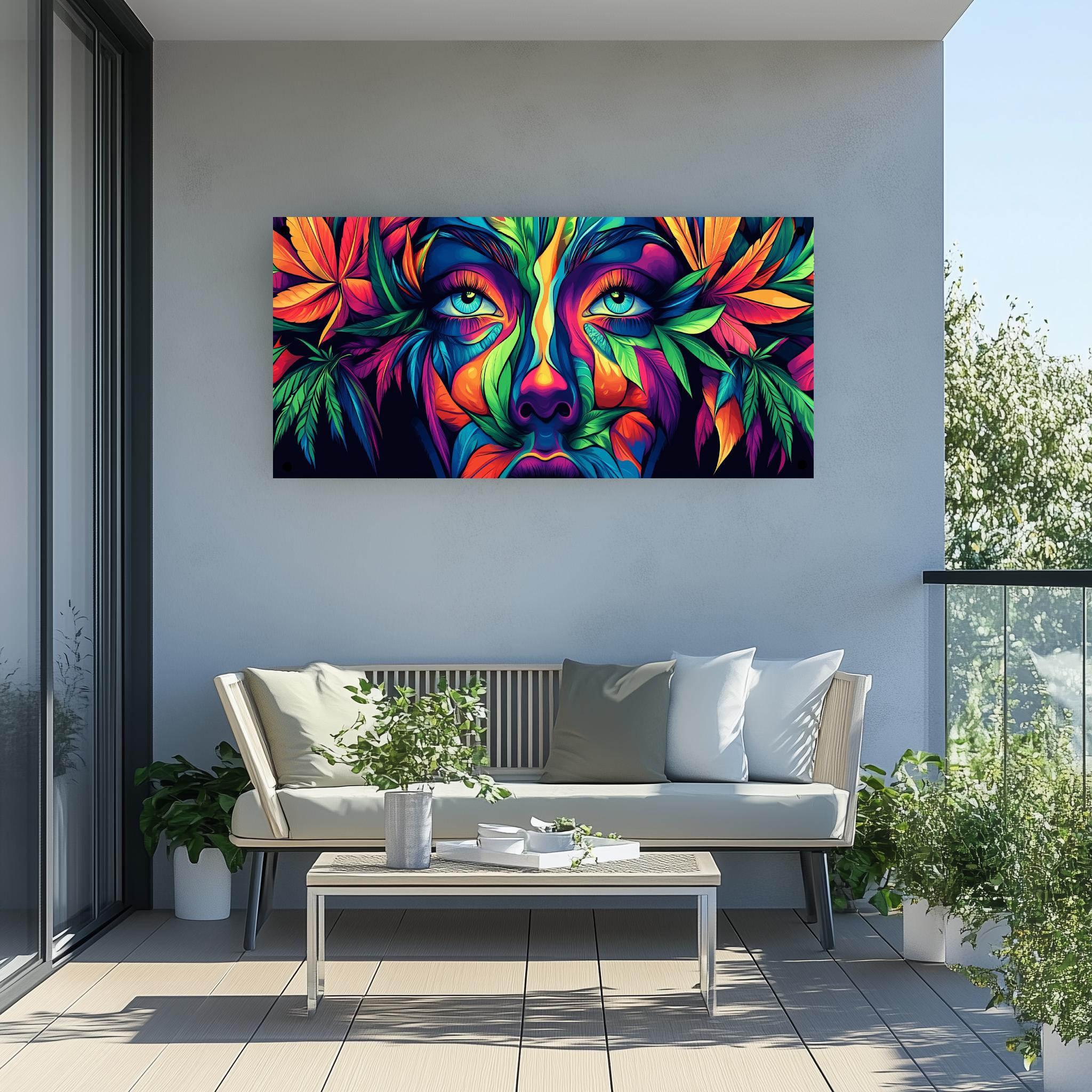 Tuinposter Cannabis Godin sfeerbeeld 4