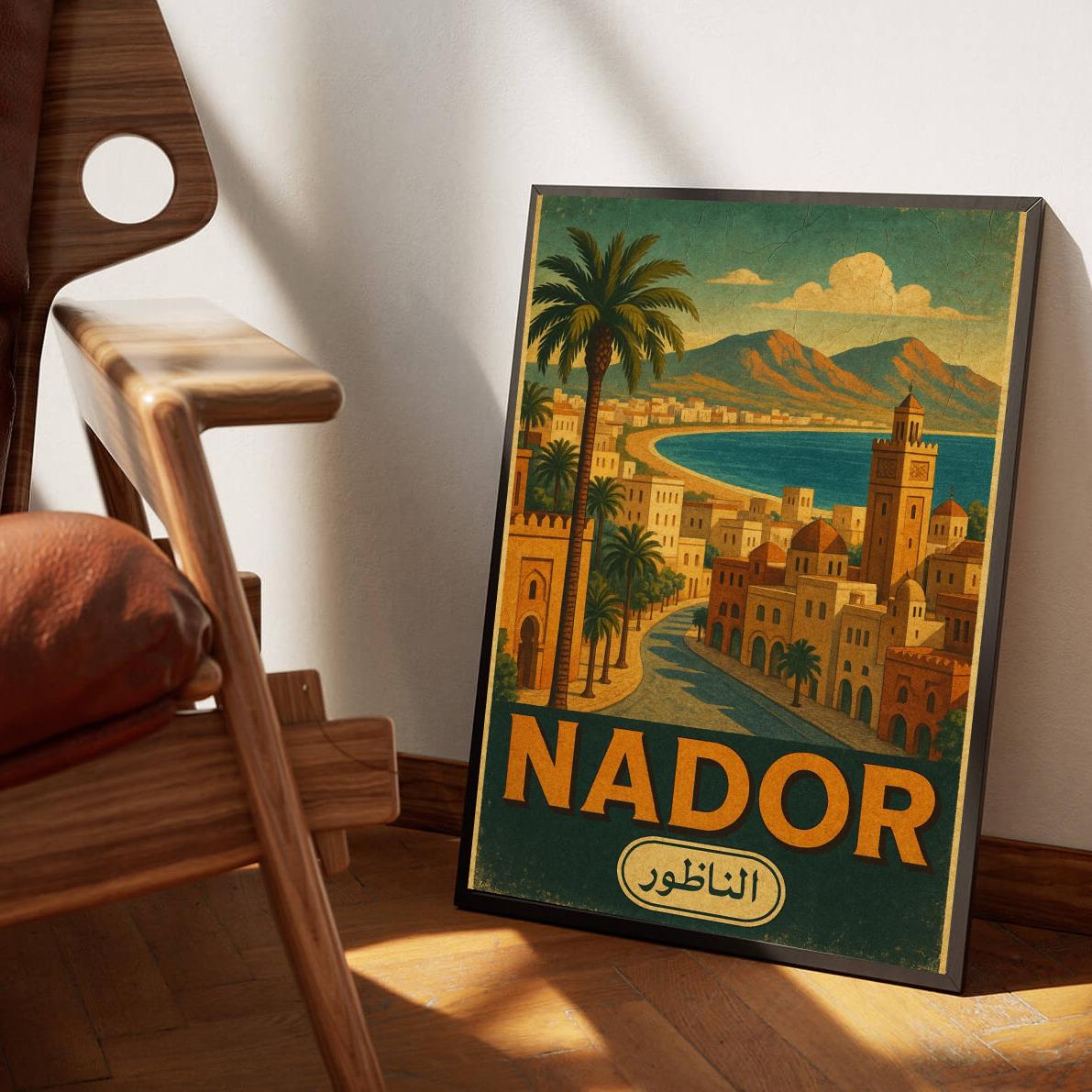 Nador Morocco Vintage Text poster sfeerbeeld 3