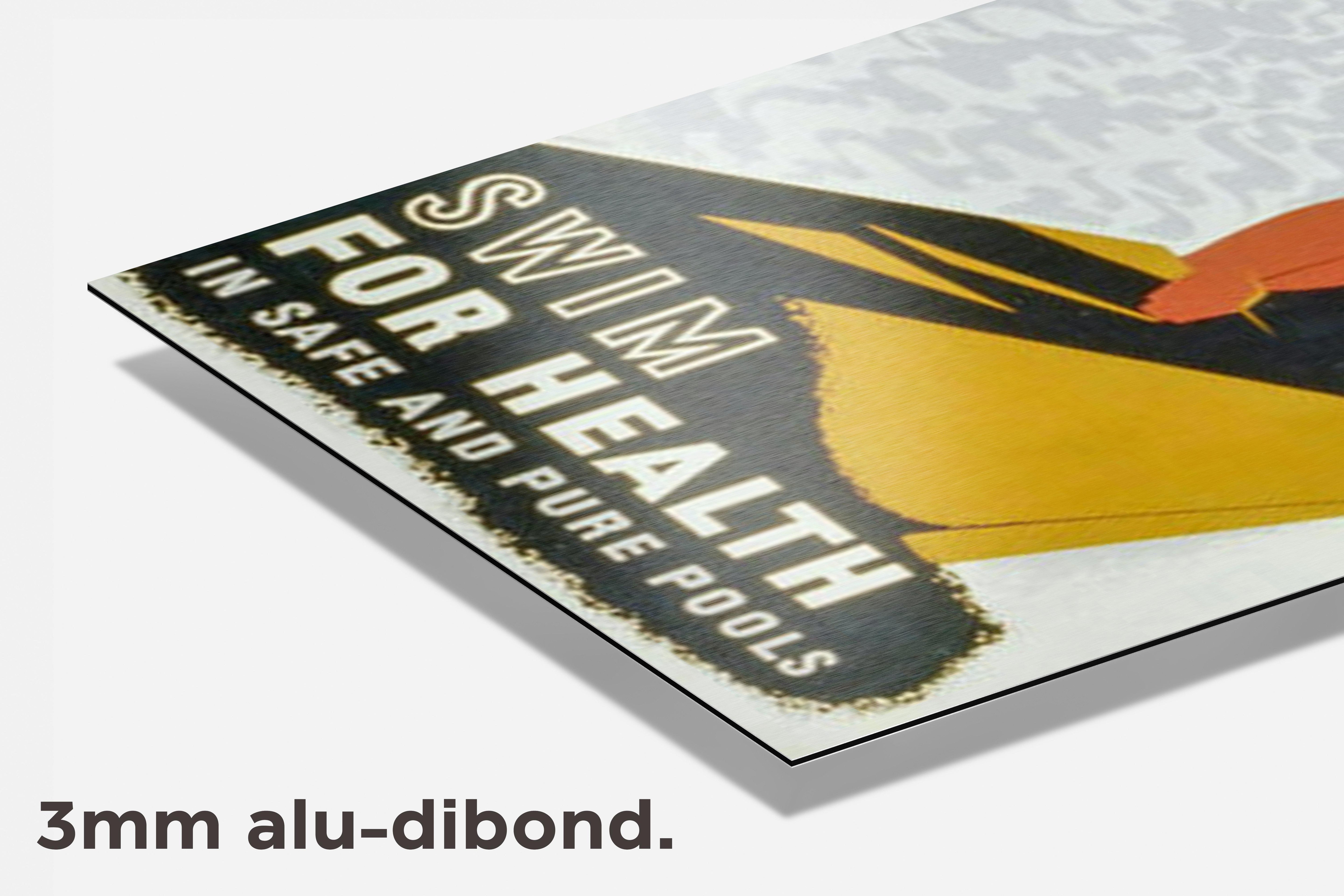 Zwem Advertentie dibond detail