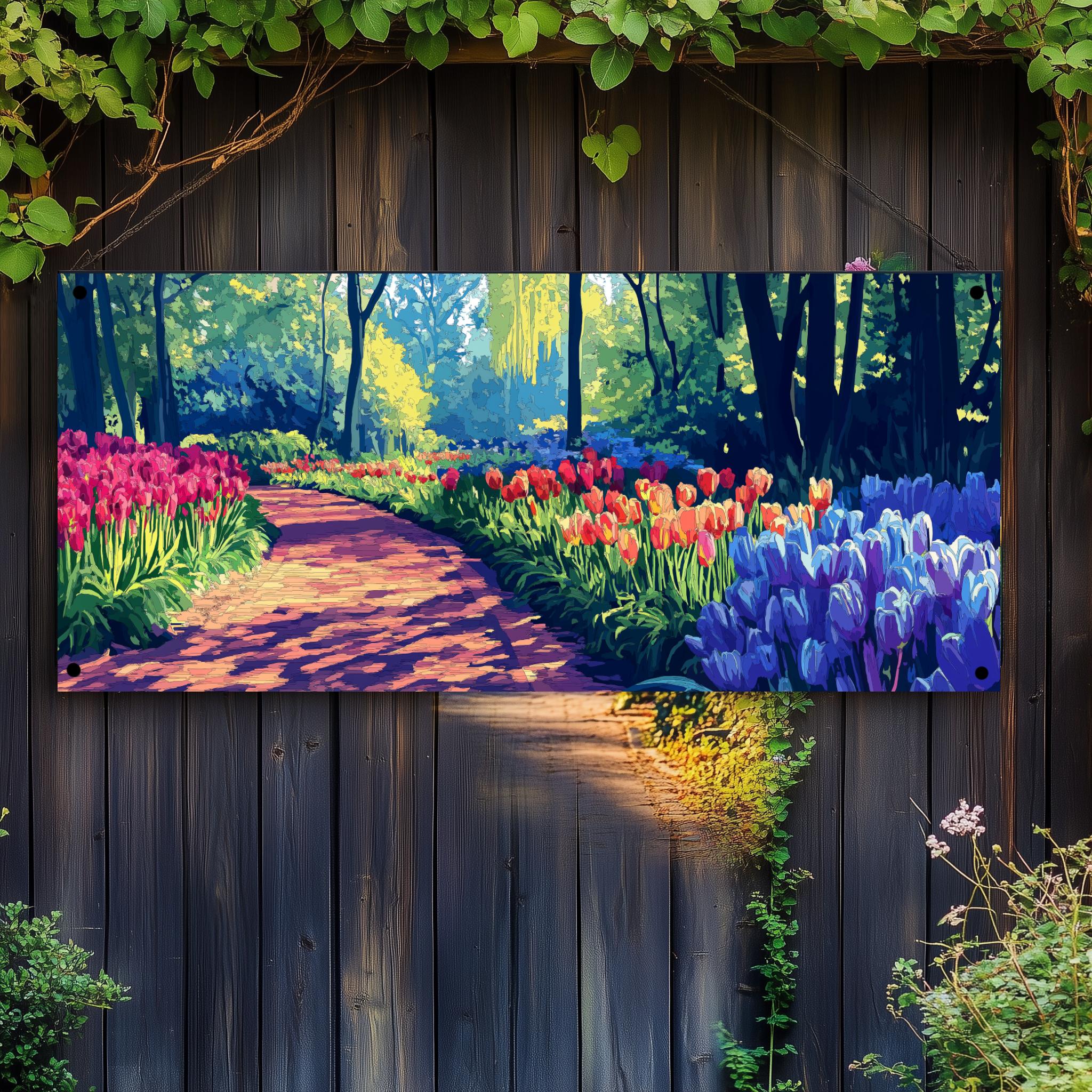 Tuinposter Tulpenveld van 25 Artstreet