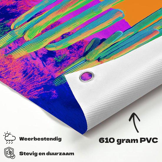 Tuinposter Cactussen materiaal-detail: 610 grams weerbestendig PVC-doek