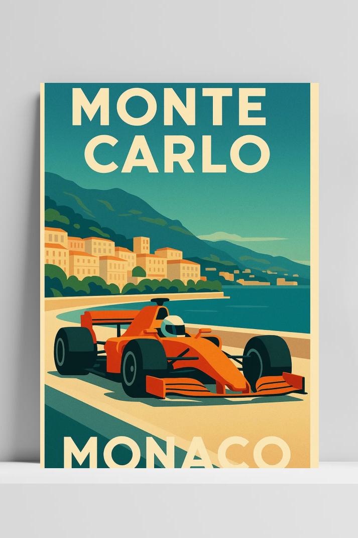 Monte Carlo Monaco F1 op 3mm aluminium dibond