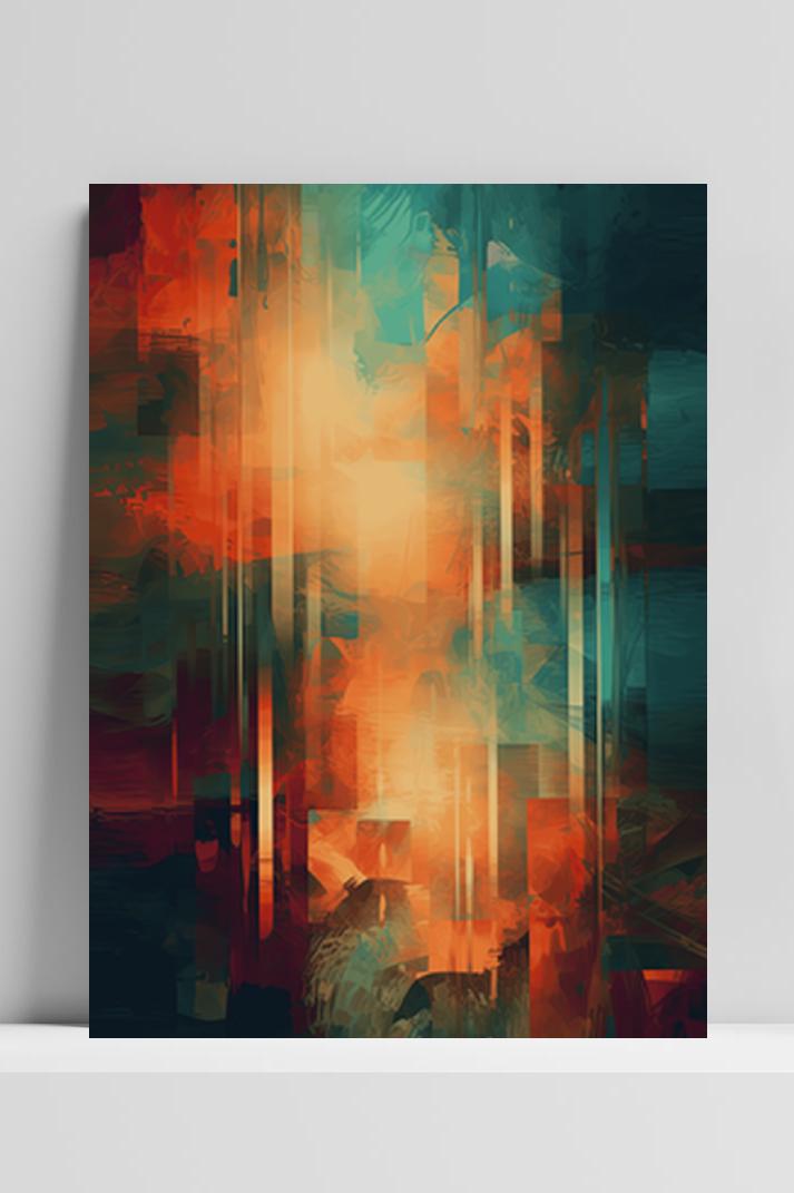 Vintage Abstract op 3mm aluminium dibond