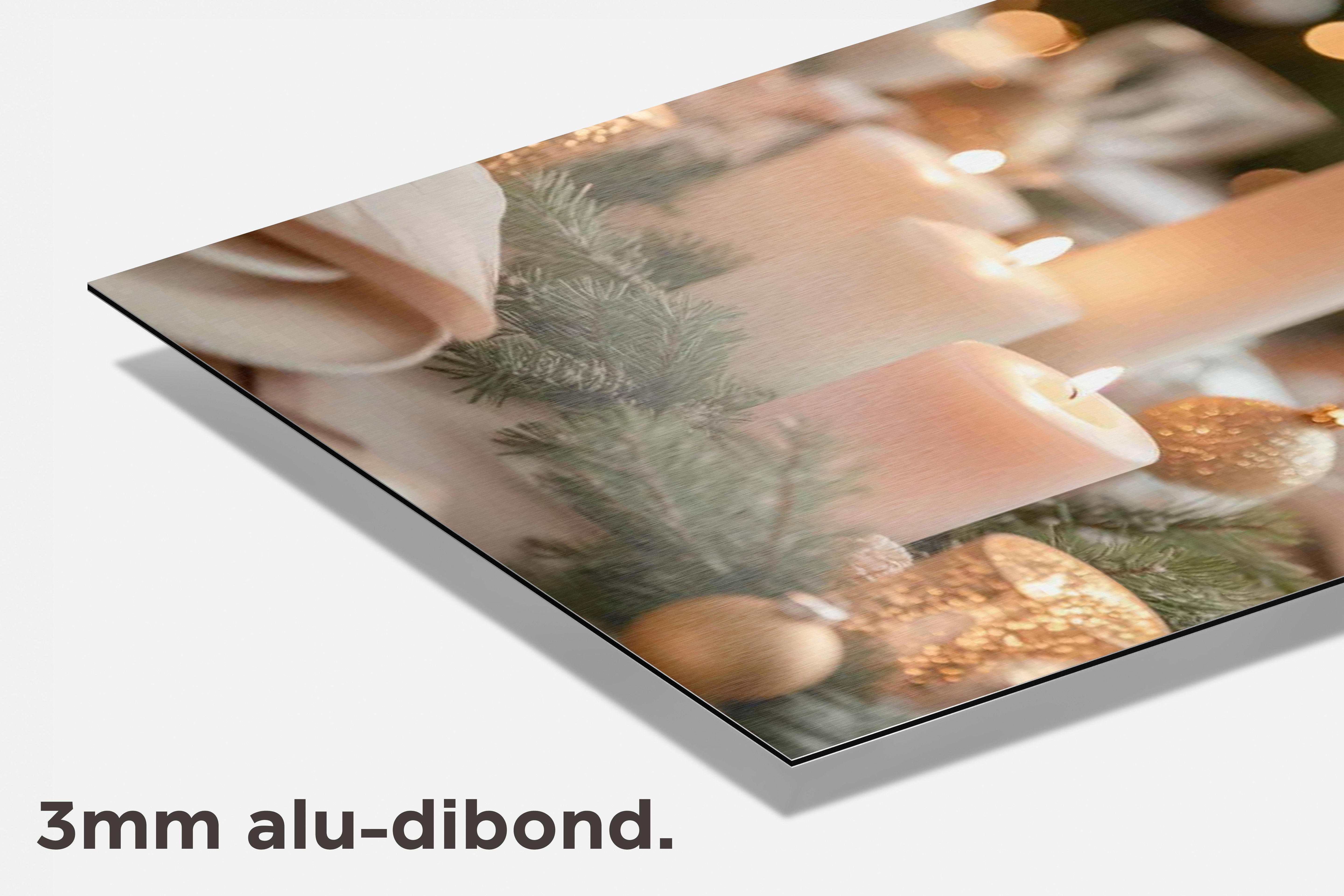 Kersttafel Kaarsen dibond detail
