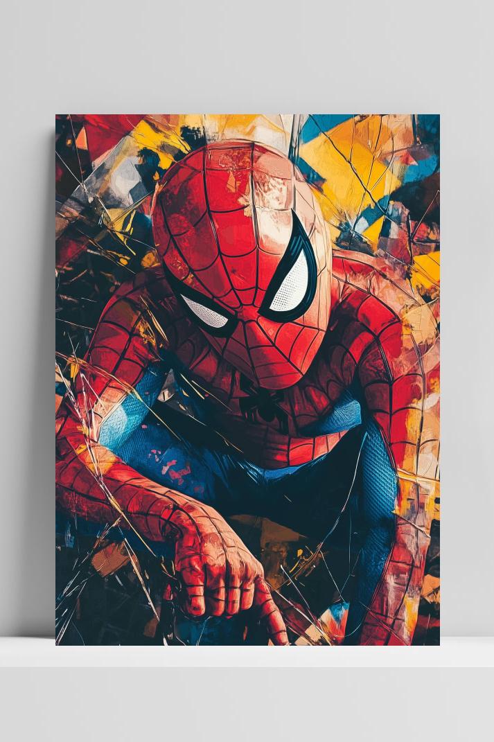 Spiderman op 3mm aluminium dibond