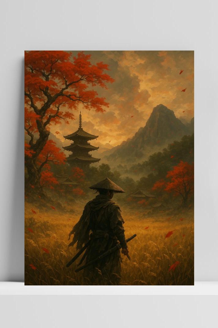 Samurai Japan Landscape op 3mm aluminium dibond