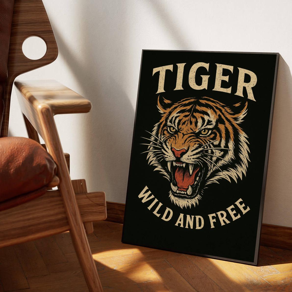 Tiger Wild And Free Text poster sfeerbeeld 1
