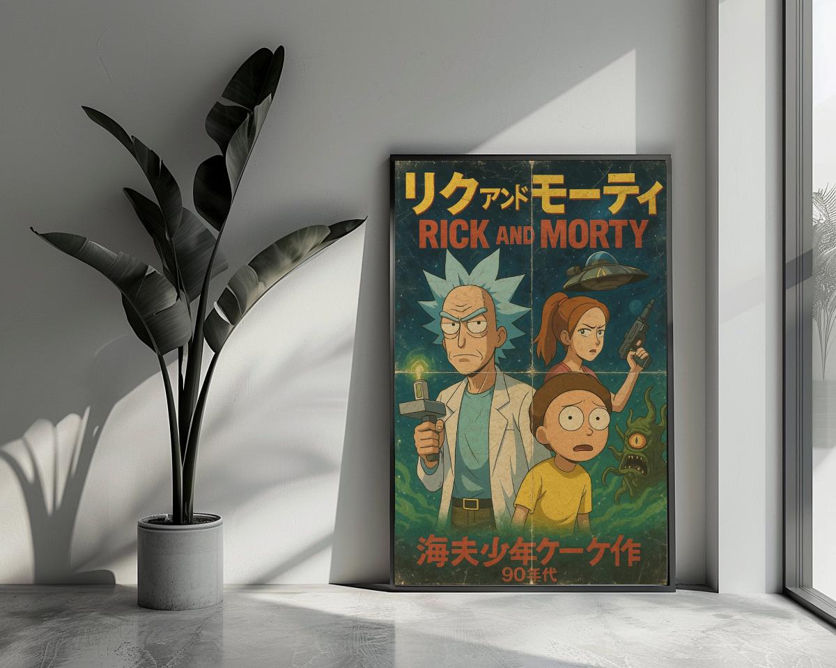 Rick and Morty Japanese Text poster van 25 Artstreet