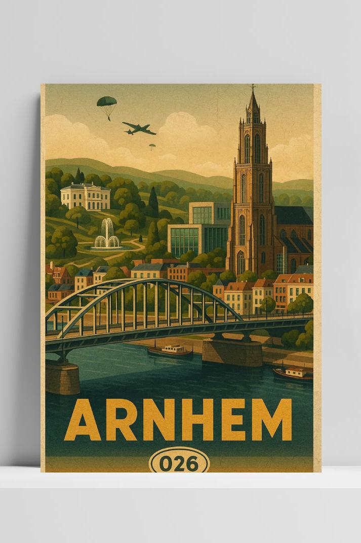 Arnhem Netherlands Vintage Text op 3mm aluminium dibond