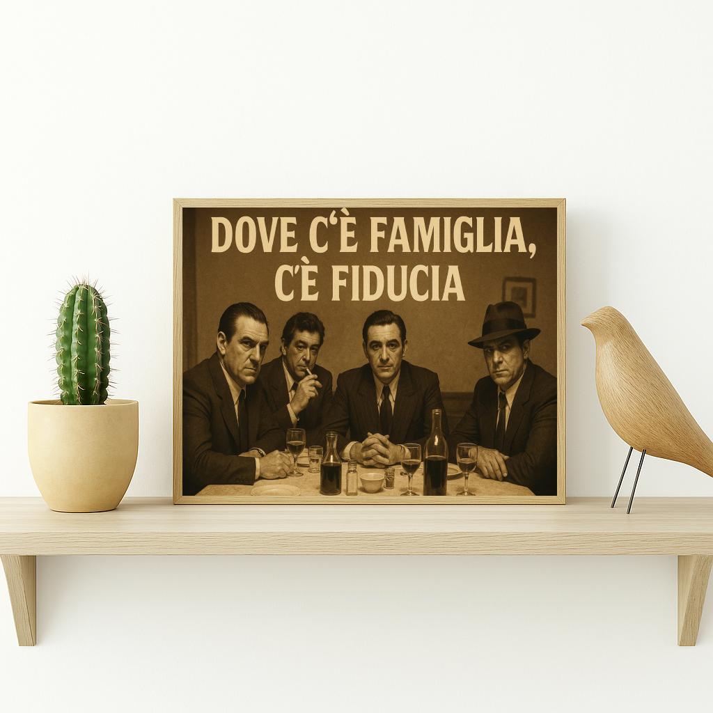 Family and Trust Text Italian Mafia poster sfeerbeeld 3