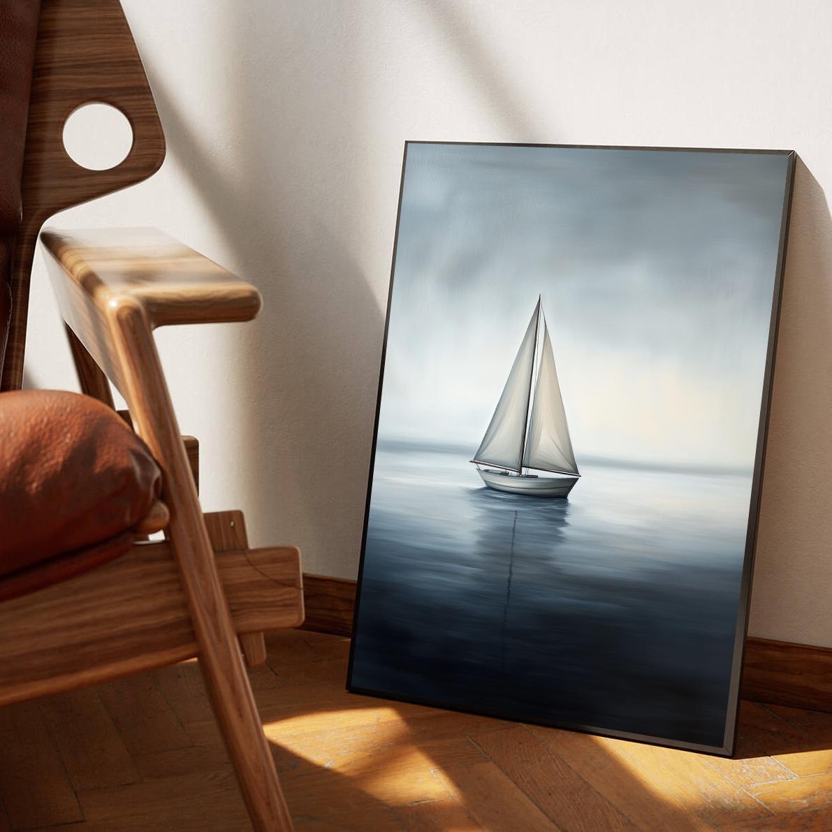 Yacht Sailboat Minimalistic poster sfeerbeeld 1