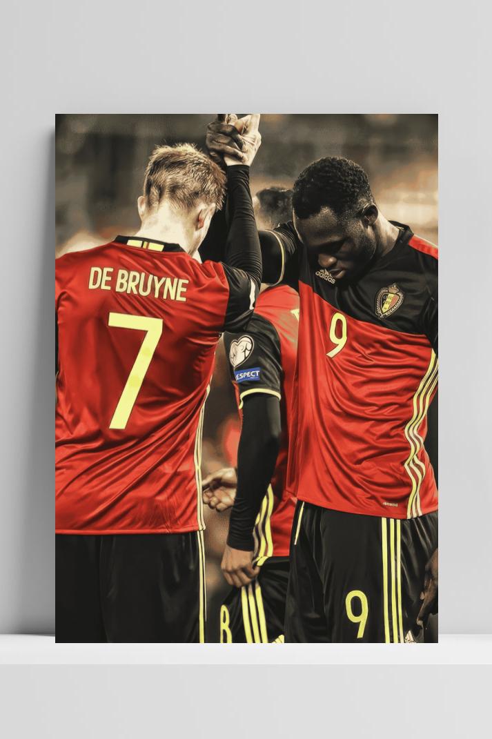 Lukaku en De Bruyne op 3mm aluminium dibond
