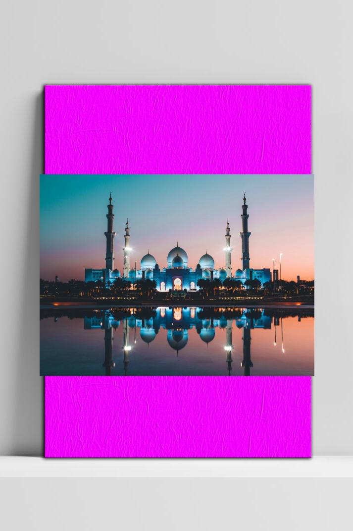 Moskee Abu Dahbi op 3mm aluminium dibond