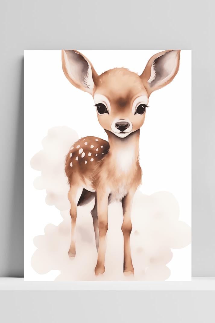 Hertje Bambi op 3mm aluminium dibond