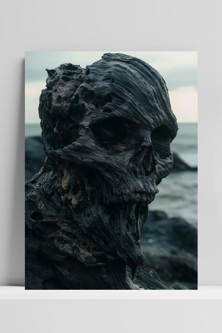 Skull Wood op 3mm aluminium dibond