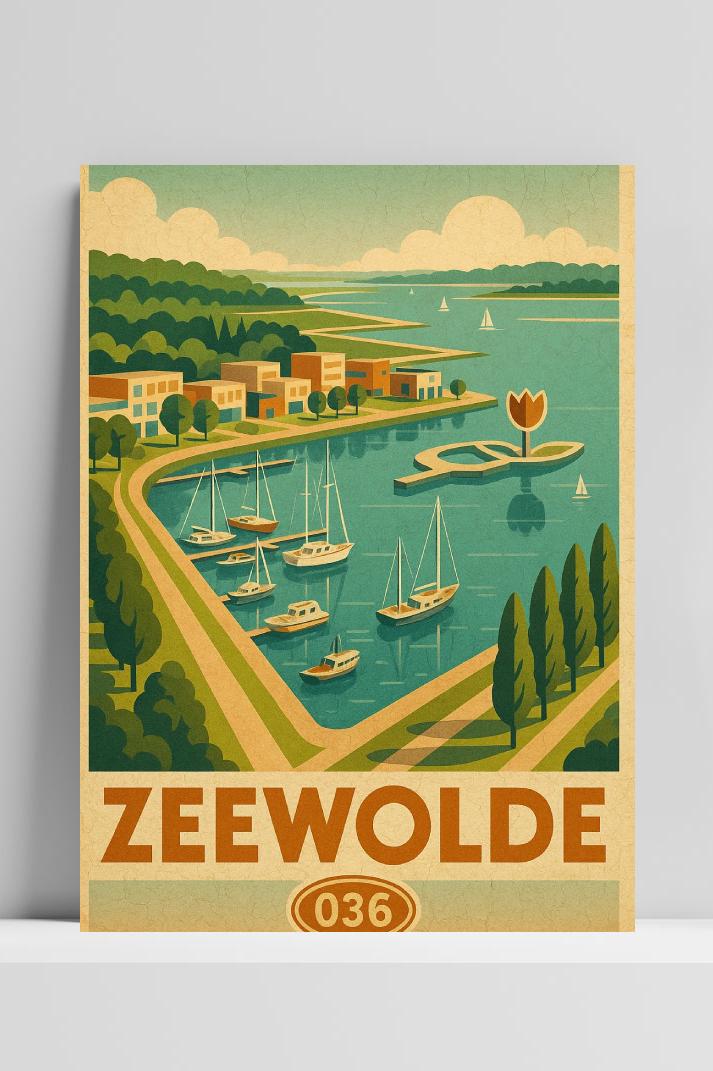 Zeewolde Netherlands Vintage Text op 3mm aluminium dibond
