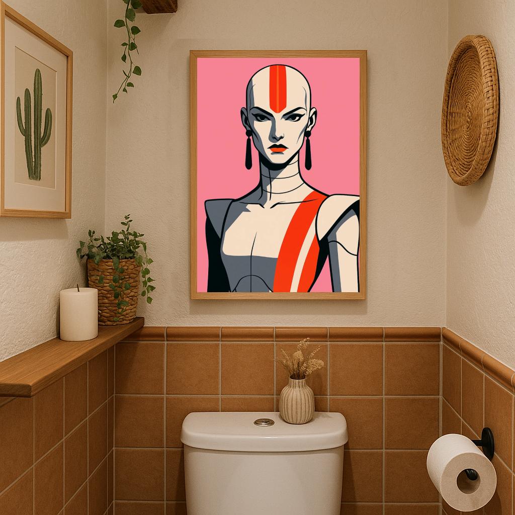 Woman Cyborg Cartoon poster sfeerbeeld 3