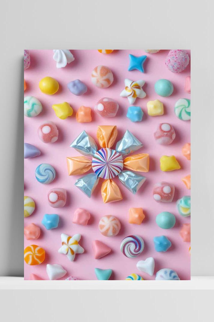Snoep Pastel op 3mm aluminium dibond