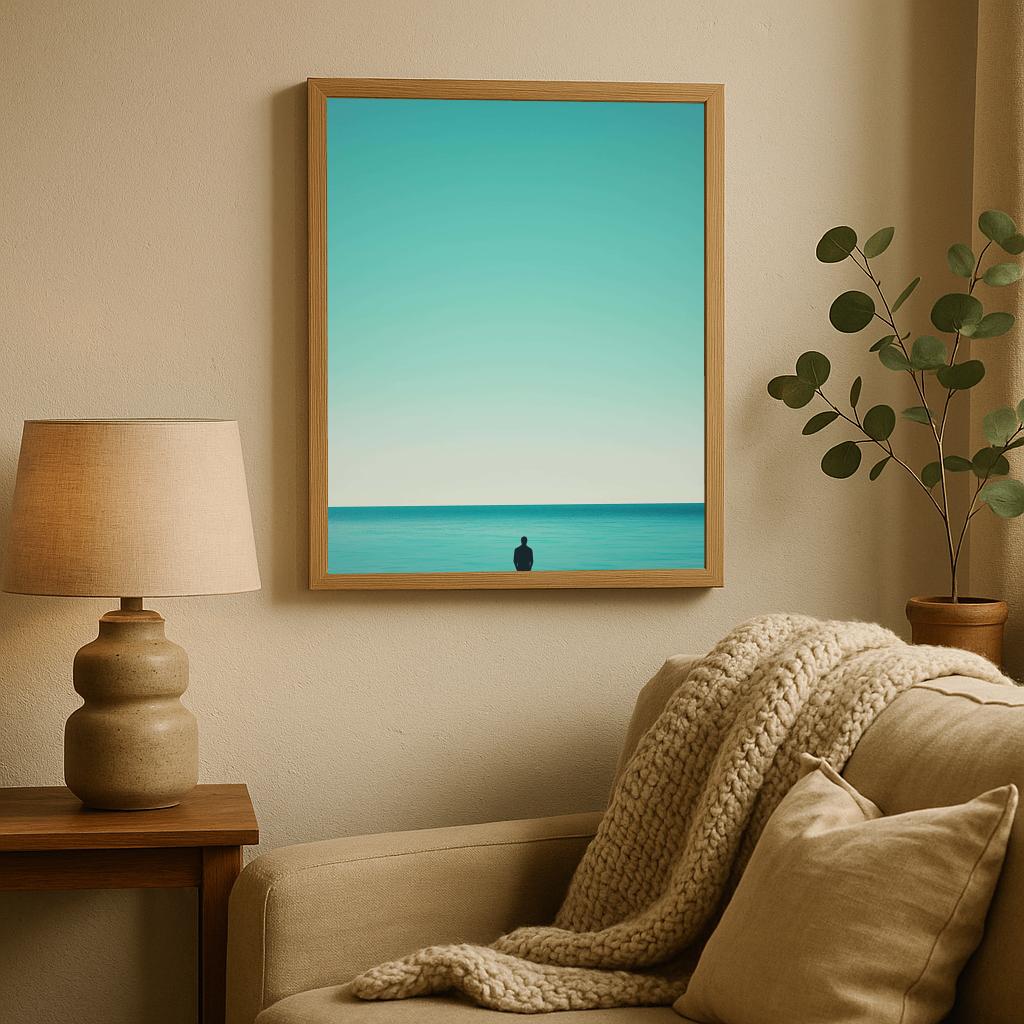 Man Beach Minimalist poster sfeerbeeld 1