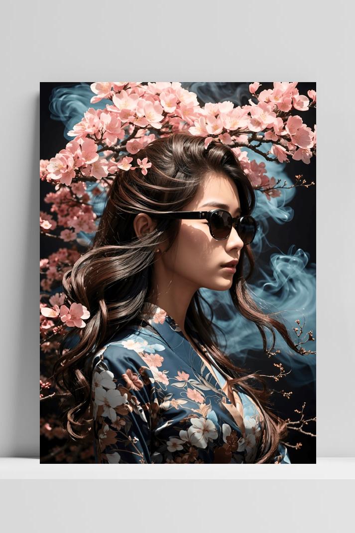 Bloesem Oriental op 3mm aluminium dibond