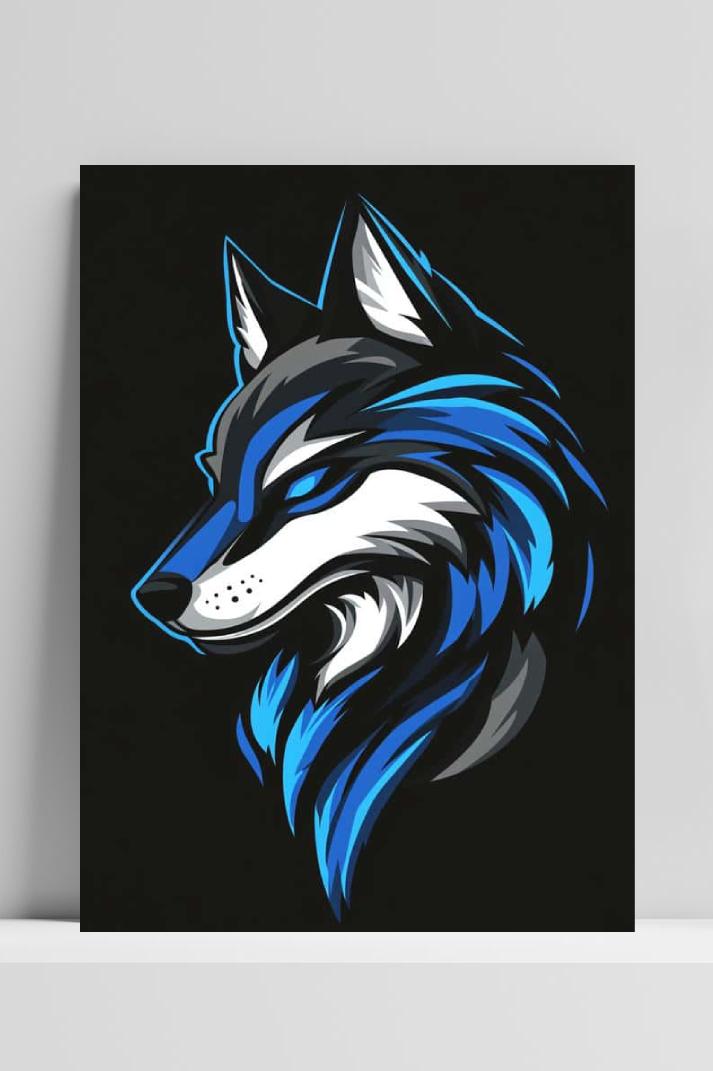 Blue Fox op 3mm aluminium dibond
