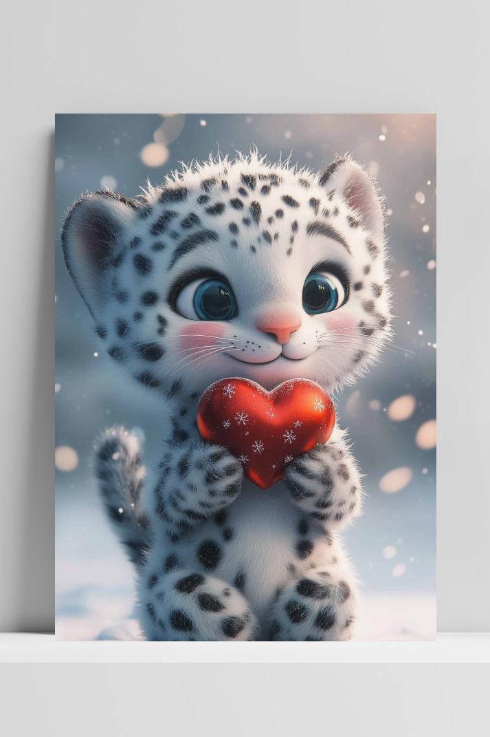 Luipaard Hart op 3mm aluminium dibond