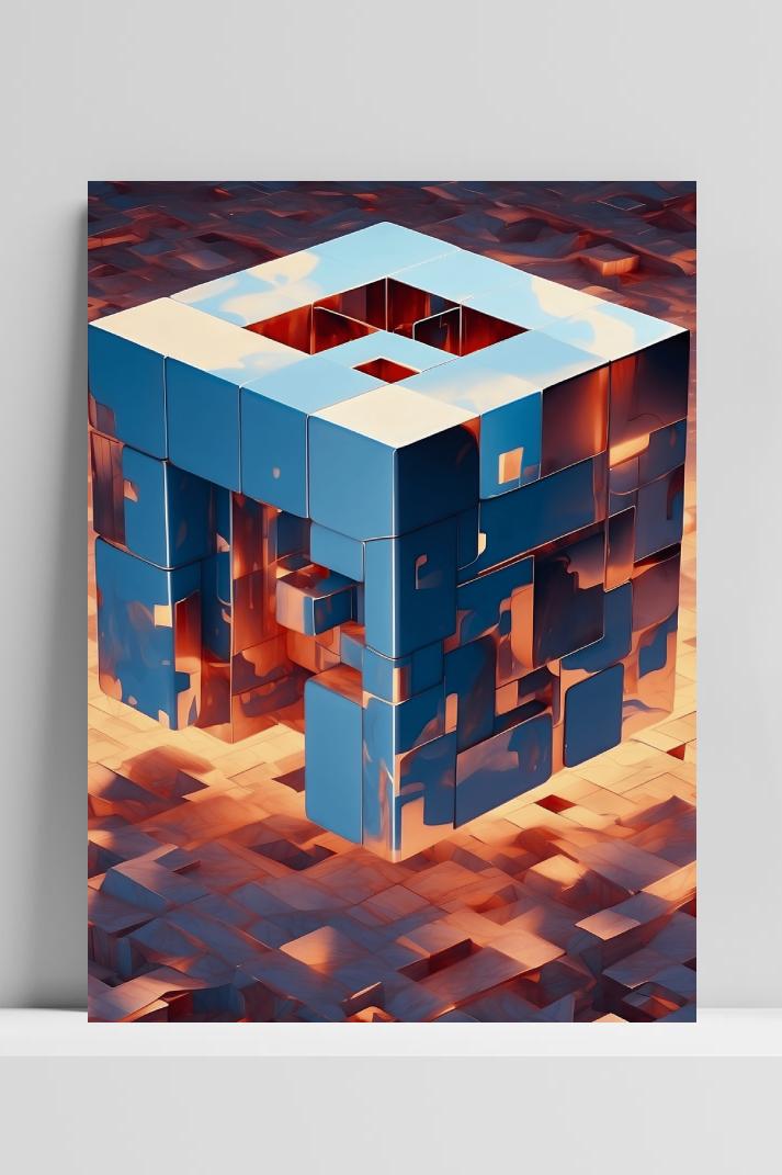 Kubus op 3mm aluminium dibond