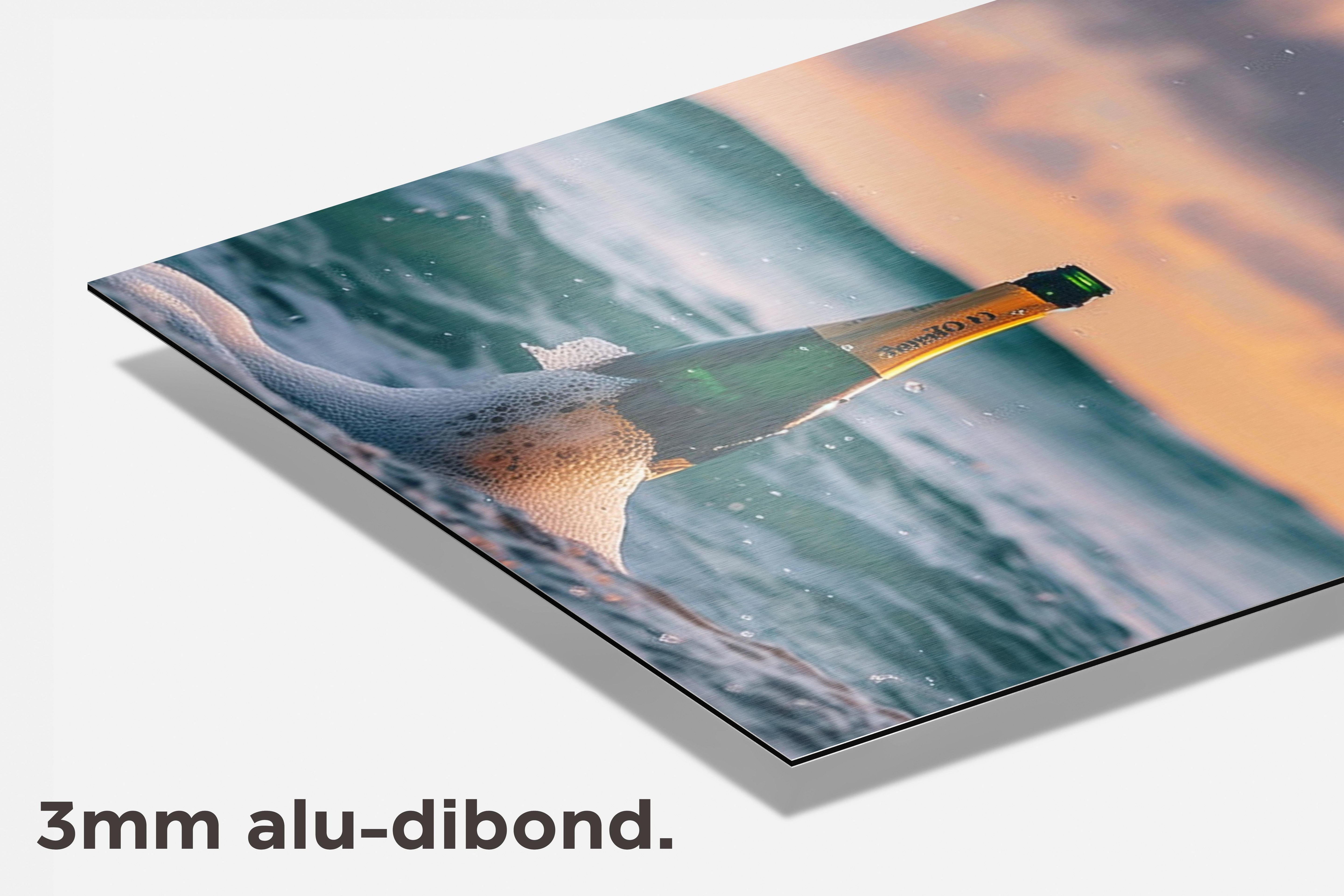 Champagne Oceaan dibond detail