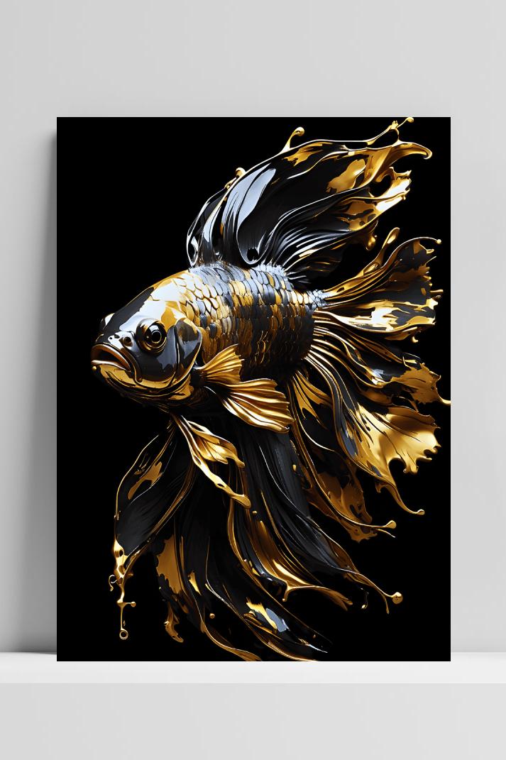 Betta Goud op 3mm aluminium dibond
