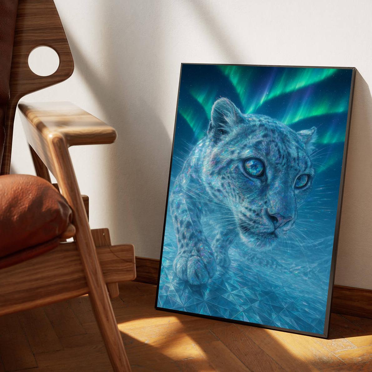 Leopard Northern Lights poster sfeerbeeld 1