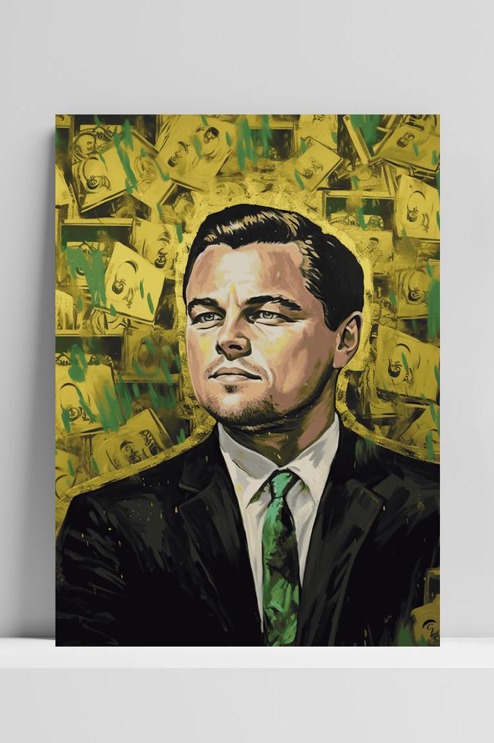 Leonardo DiCaprio Belfort op 3mm aluminium dibond