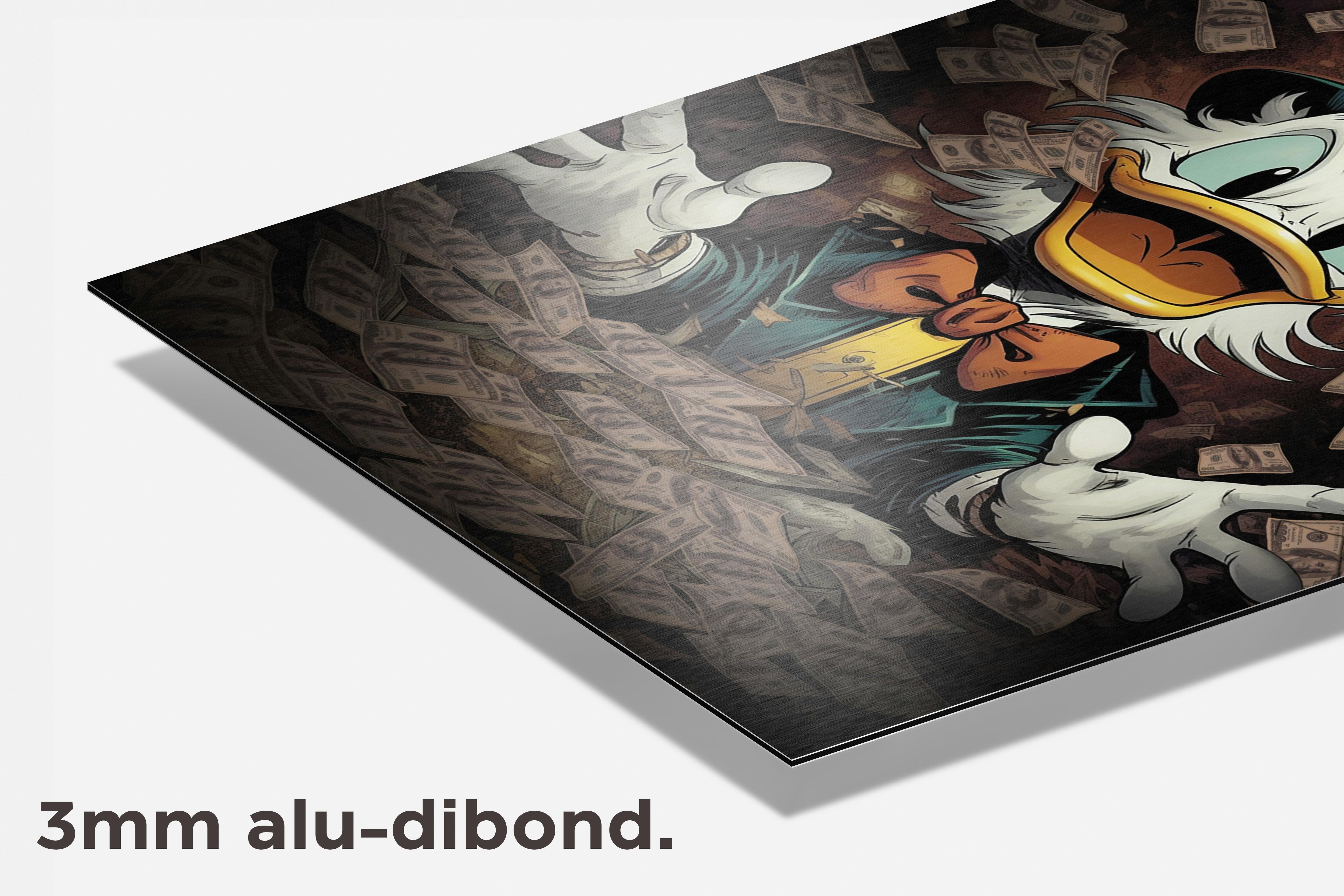 Dagobert Duck dibond detail