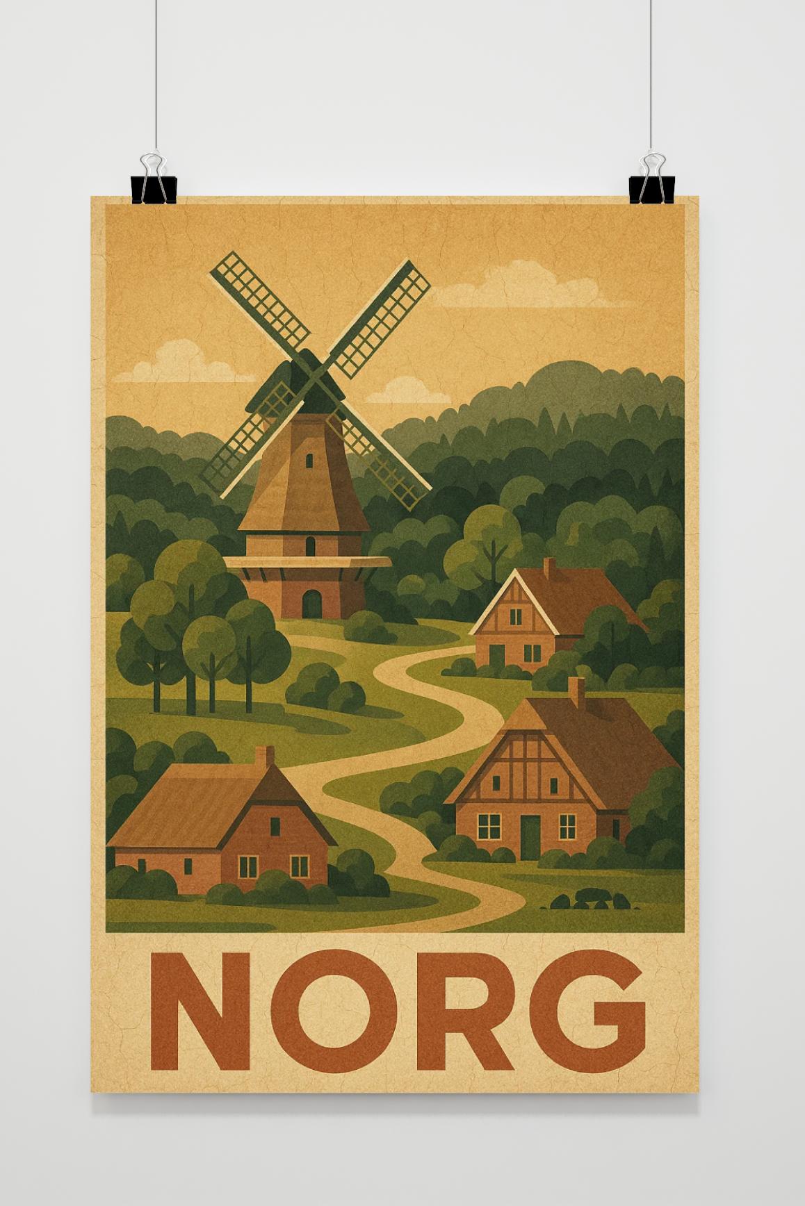 Norg Text Vintage poster van 25 Artstreet
