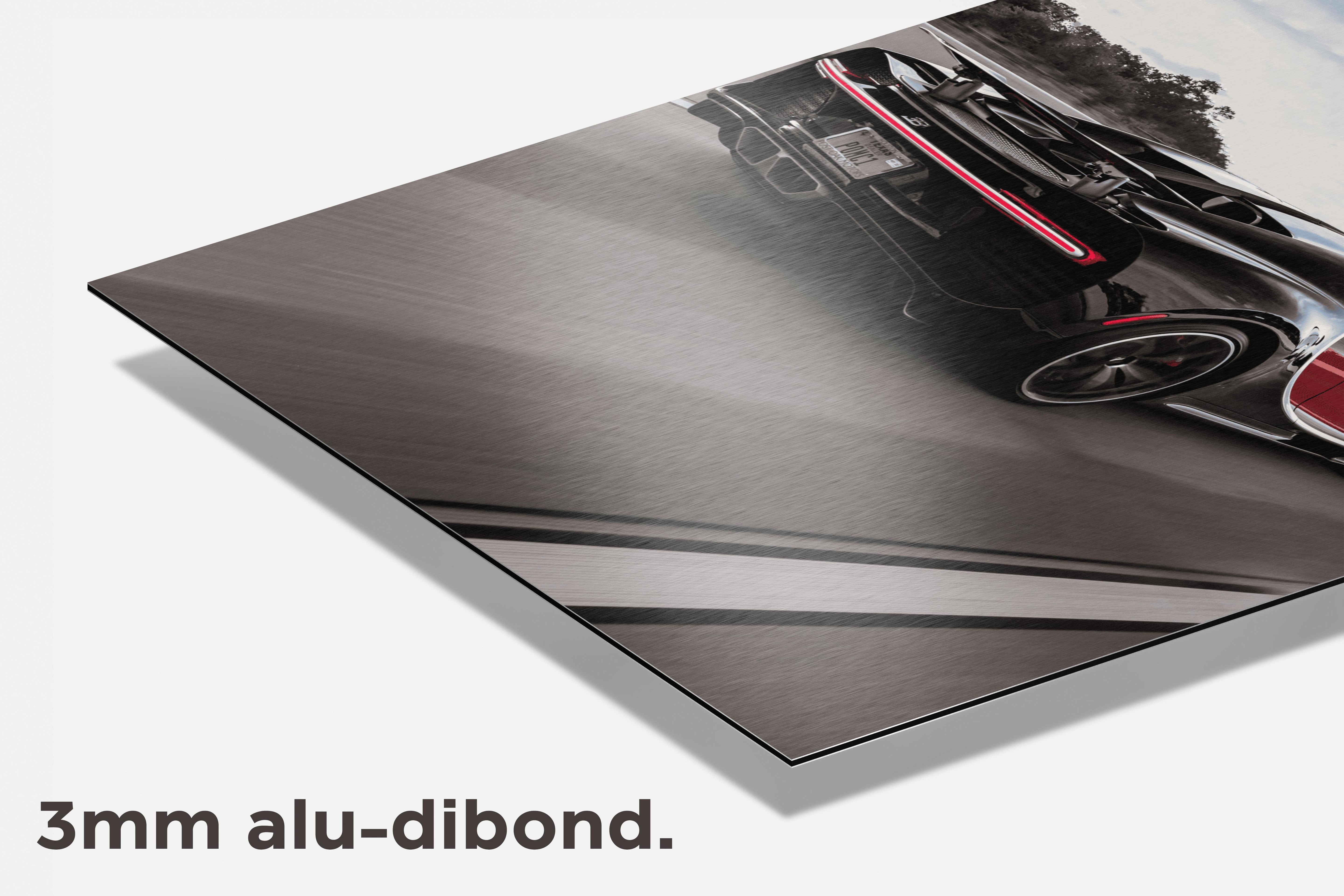 Zwarte Bugatti dibond detail
