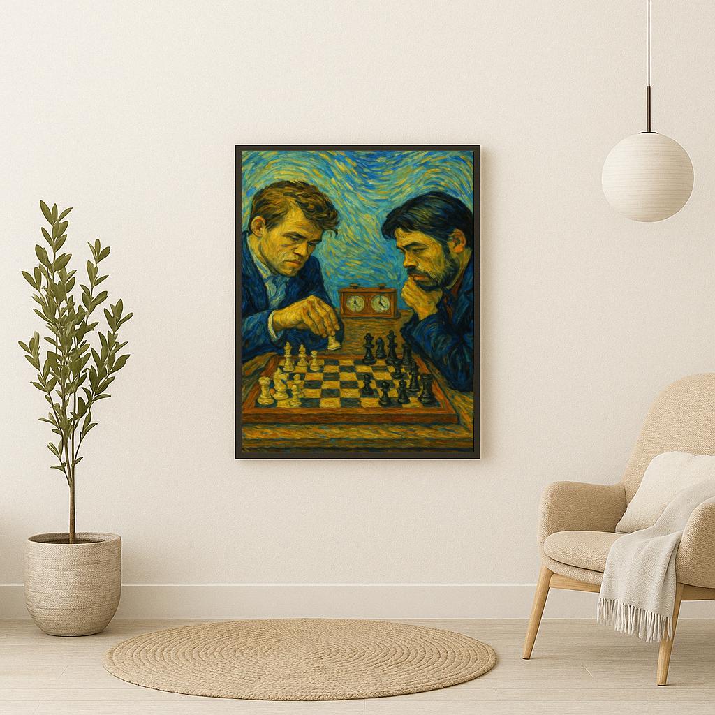 Chess Magnus Carlsen Hikaru Nakamura poster sfeerbeeld 2